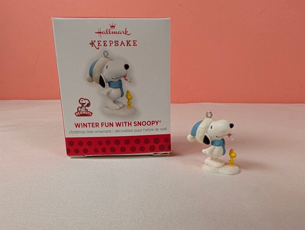 Hallmark Keepsake Christmas Ornament Miniature Winter Fun with Snoopy 2013